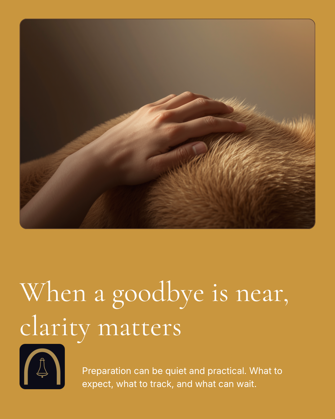 Quiet reminder card about clarity when a goodbye is near